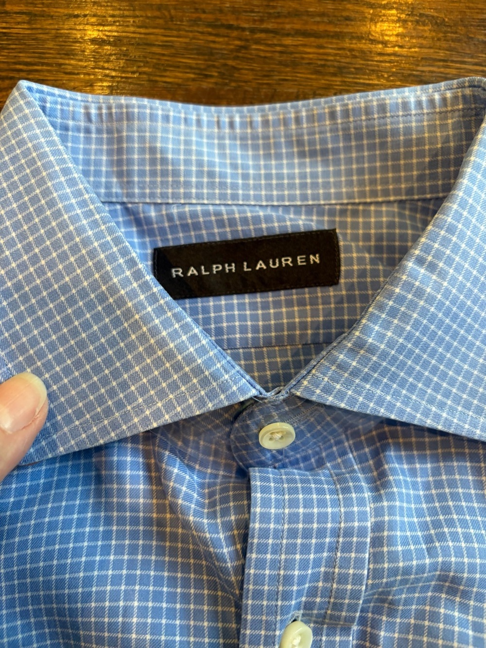 NWOT Ralph Lauren Men's Sky Blue Windowpane Dress Shirt